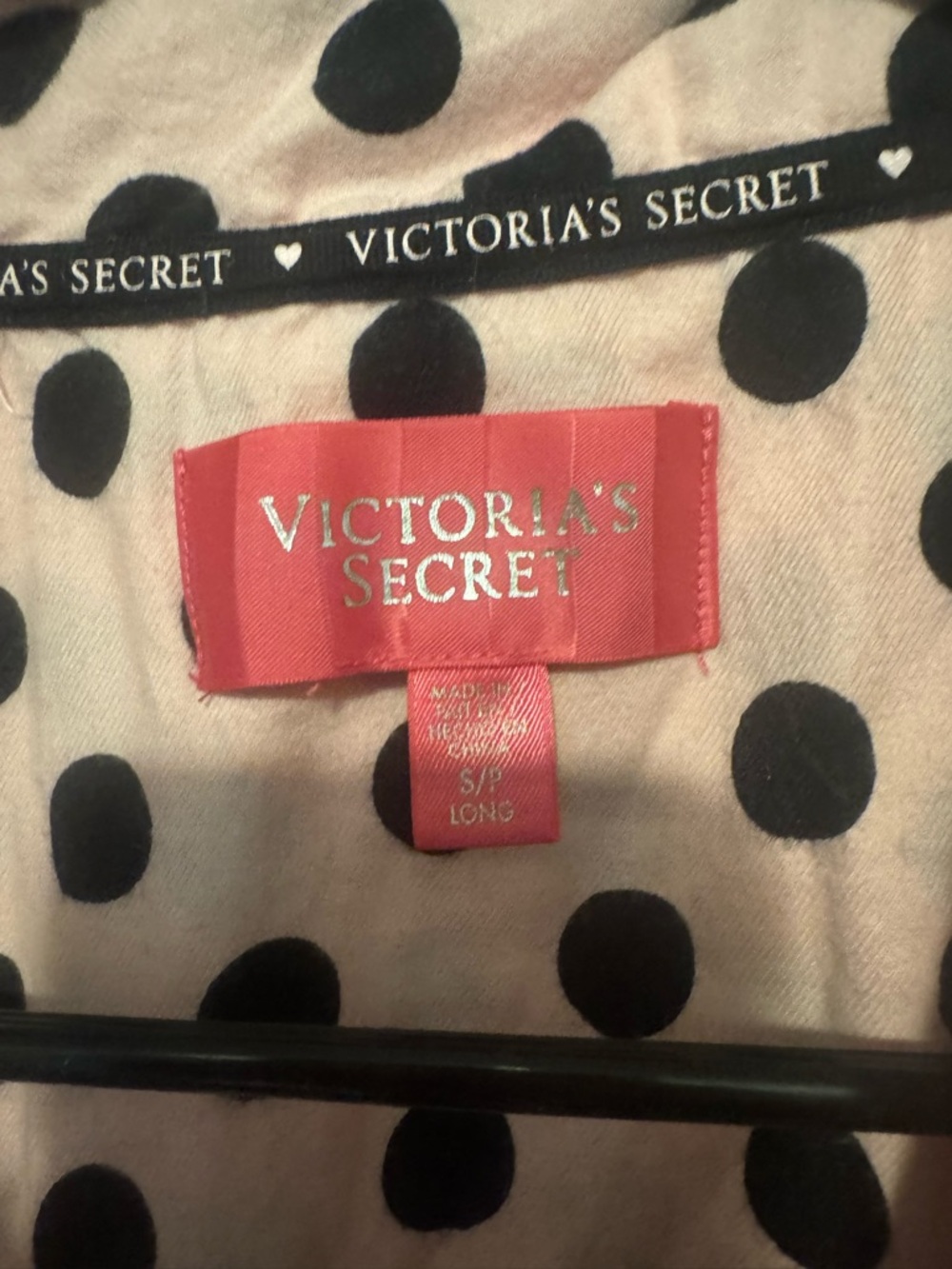 Victoria's Secret Button-Up Pink & Black Polka Dot Pajamas - Picture 2 of 6